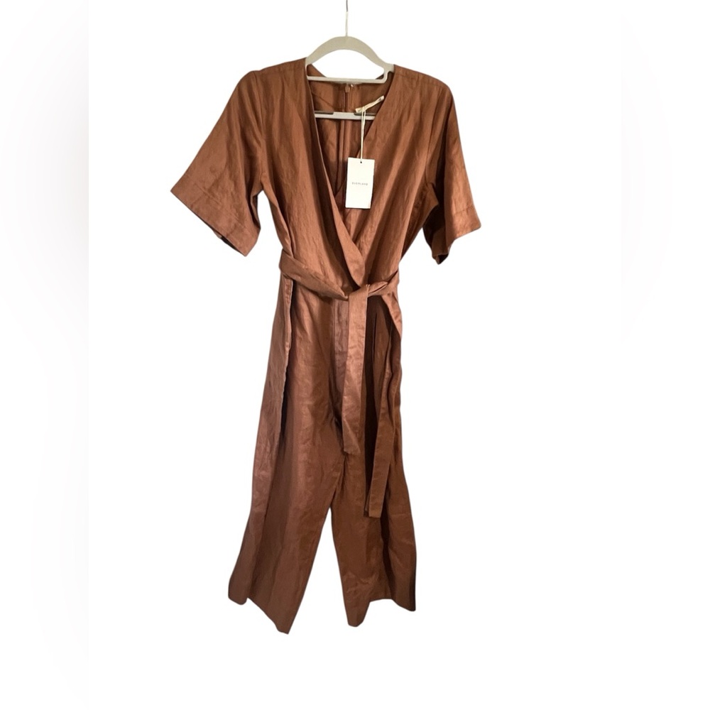 EVERLANE THE WRAP JUMPSUIT IN LINEN